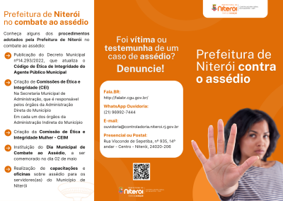 Folder | Prefeitura de Niterói Contra o Assédio
